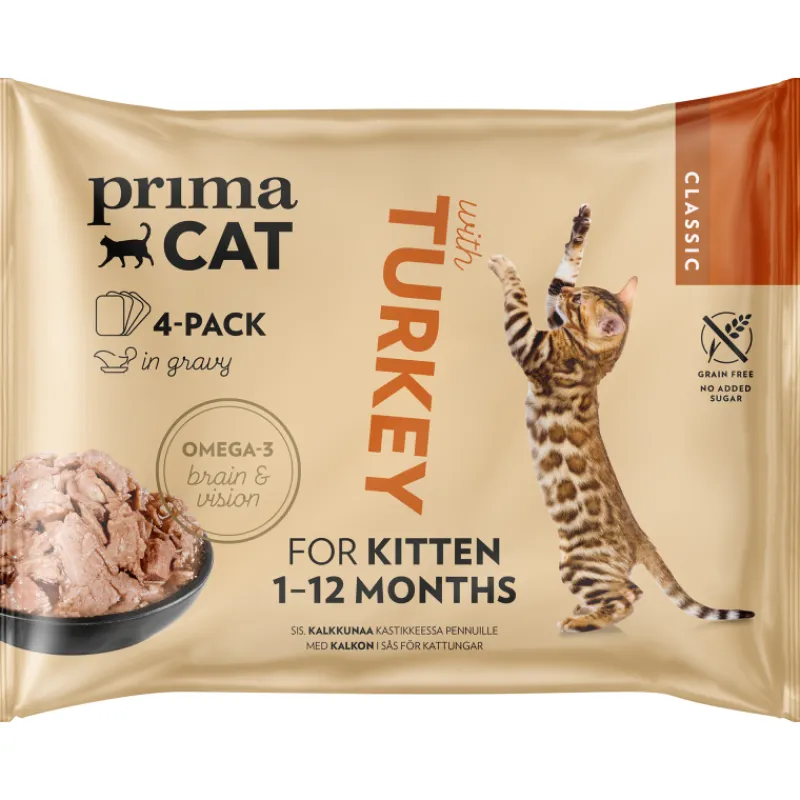 kissanruoka-primacat-4-x-85-g-CMyupEYY-0.webp Primacat Kissanruoka^Kissanruoka 4 X 85 G Classic Kalkkunaa Kastikkeessa Pennuille
