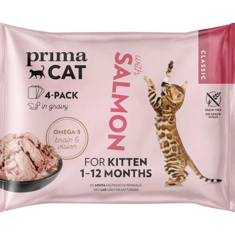 kissanruoka-primacat-4-x-85-g-LxeSdHuc-0.webp Primacat Kissanruoka^Kissanruoka 4 X 85 G Classic Lohta Kastikkeessa Pennuille