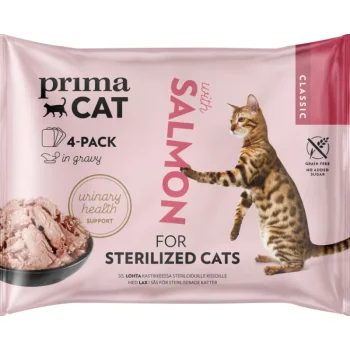 Primacat Kissanruoka^Kissanruoka 4 X 85 G Classic Lohta Kastikkeessa Steriloiduille Kissoille
