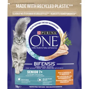 Purina One Kissanruoka^Kissanruoka 750 G Senior Kanaa Ja Täysjyväviljaa