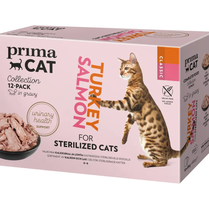 kissaruoka-primacat-12-x-85-g-KELykoES-0.webp Primacat Kissanruoka^Kissaruoka 12 X 85 G Classic Kastikelajitelma Monipakkaus Steriloiduille Kissoille