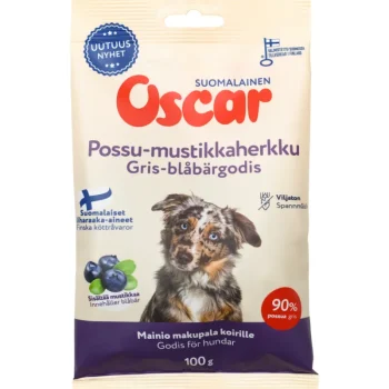 Oscar Koiranruoka^Koiran Herkku 100 G Possu-mustikka