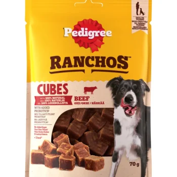 Pedigree Koiranruoka^Koiran Herkku 70 G Ranchos Cubes Härkää