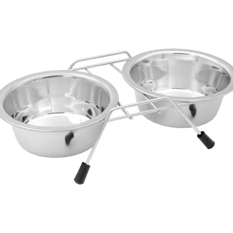 koiran-terskuppi-real-dog-2-x-MxztPHWV-0.webp Real Dog Koiratarvikkeet^Koiran Teräskuppi 2 X 400 Ml Telineellä