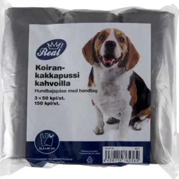 Real Dog Koiratarvikkeet^Koirankakkapussi 3 X 50 Kpl Kahvoilla