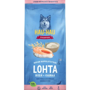Hau Hau Champion Koiranruoka^Koiranruoka Hau-Hau Champion 2 Kg Lohta, Riisiä & Kauraa