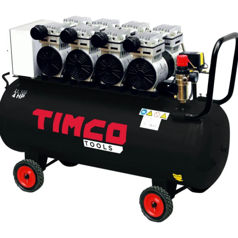kompressori-timco-4x1hp-100-l-UVpYZnpH-0.webp Timco Paineilmatyökalut Ja -tarvikkeet-Kompressori 4x1HP 100 L öljytön