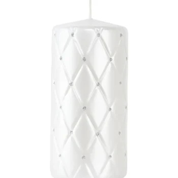 Kynttilänjalat Ja Kynttilät-Koristekynttilä 15 Cm Timantti Valkoinen