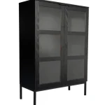 Tenstar Huonekalut-Korkea Lasiovikaappi 80 X 40 X 120 Cm Siera Musta