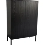 Tenstar Huonekalut-Korkea Ovikaappi 80 X 40 X 120 Cm Siera Musta