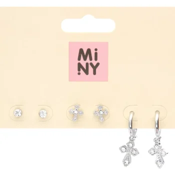 Miny Korut Ja Kellot^Korvakorusetti 3 Paria Hopeanvärinen