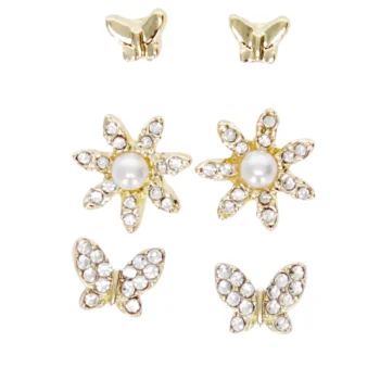 Miny Korut Ja Kellot^Korvakorusetti 3 Paria Hopeanvärinen