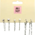 Miny Korut Ja Kellot^Korvakorusetti 3 Paria Hopeanvärinen