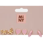 Miny Korut Ja Kellot^Korvakorusetti 3 Paria Pinkki/kullanvärinen