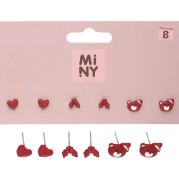 Miny Korut Ja Kellot^Korvakorut 3 Kpl Joulu Punainen