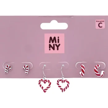 Miny Korut Ja Kellot^Korvakorut 3 Paria Joulu Candy Cane