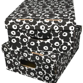 Karto Vaatehuolto Ja -säilytys^Kotilaatikko 2 Kpl Unikko Musta