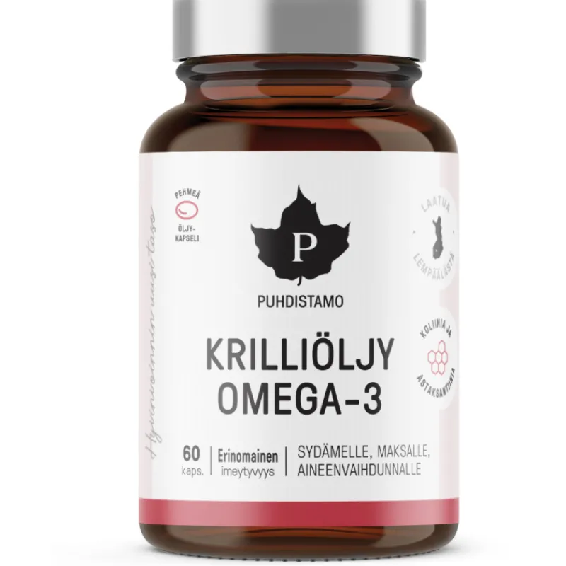 krilliljy-omega-3-puhdistamo-6-CsdPGGky-0.webp Puhdistamo Terveysravinteet Ja -valmisteet^Krilliöljy Omega-3 60 Kpl