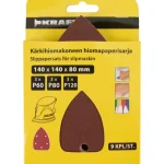 Kraft Sähkötyökalujen Tarvikkeet-Kärkihiomakoneen Hiomapaperisarja 9-osainen, 5 Pölynpoistoreiällä