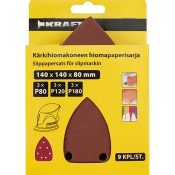Kraft Sähkötyökalujen Tarvikkeet-Kärkihiomakoneen Hiomapaperisarja 9-osainen, 7 Pölynpoistoreiällä