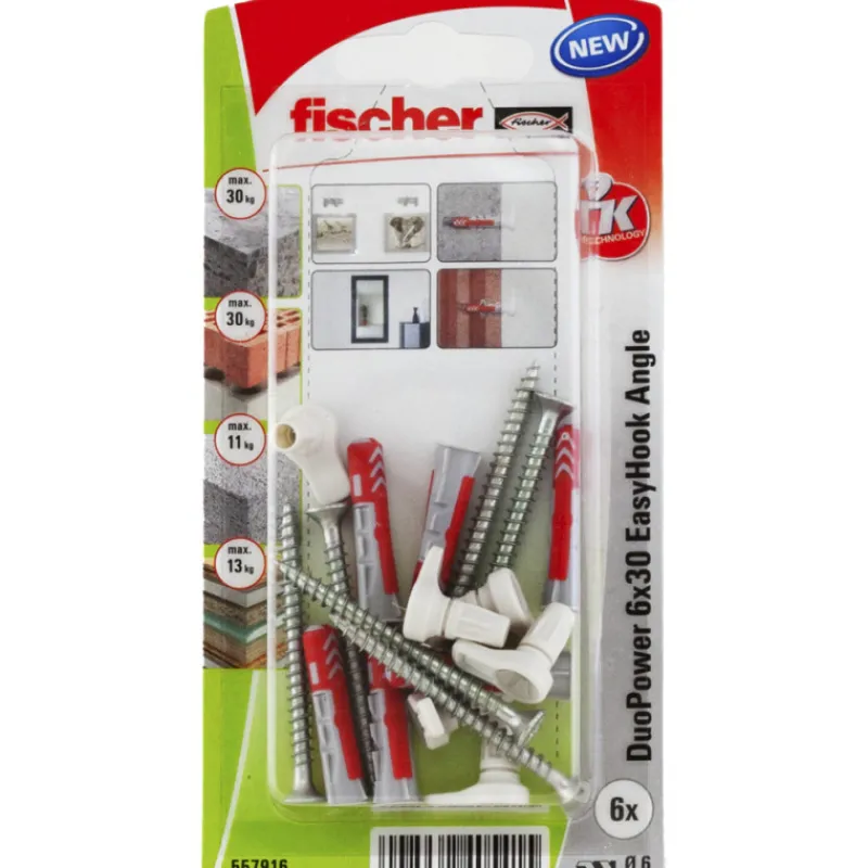 kulmakoukku-fischer-duopower-6-RLutZXYo-0.webp Fischer Naulat Ja Ruuvit-Kulmakoukku DuoPower 6x30 EasyHook, 6 Kpl