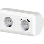 Egant Sähköasennustarvikkeet-Kulmapistorasia 2-osainen + USB A+C