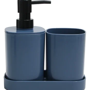 Kotikulta Kylpyhuoneen Pientarvikkeet^Kylpyhuonesetti 3 Osaa Sininen