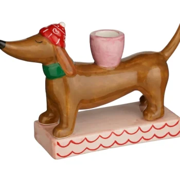 Mica Sesonkikoristeet-Kynttilänjalka Mäyräkoira