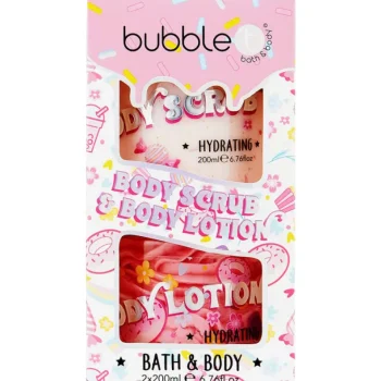 Bubble T Ihonhoitotuotteet^Lahjapakkaus 400 Ml Vartalon Kuorinta- Ja Hoitovoide