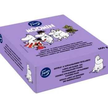 Fazer Karkit^Lakritsipatukka 30 Kpl 600 G Moomin Mustikka-vadelma