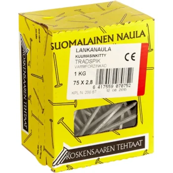 Koskensaaren Tehtaat Naulat Ja Ruuvit-Lankanaula 75 X 2,8 Mm 1 Kg Kuumasinkitty