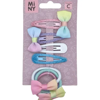 Miny Hiuskoristeet Ja Hiustenhoitovälineet-Lasten Hiuspinni 2kpl + Hiuslenkki 6kpl