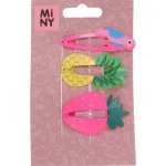 Miny Hiuskoristeet Ja Hiustenhoitovälineet^Lasten Hiuspinni 3 Kpl Ananas/papukaija/mansikka