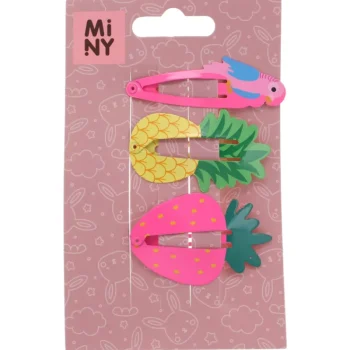 Miny Hiuskoristeet Ja Hiustenhoitovälineet^Lasten Hiuspinni 3 Kpl Ananas/papukaija/mansikka