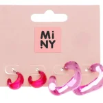 Miny Korut Ja Kellot^Lasten Rengaskorvakorut Pinkki/läpinäkyvä 2 Pr/pkt