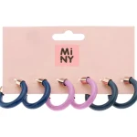 Miny Korut Ja Kellot^Lasten Rengaskorvakorut Sininen/pinkki/turkoosi 3 Pr/pkt