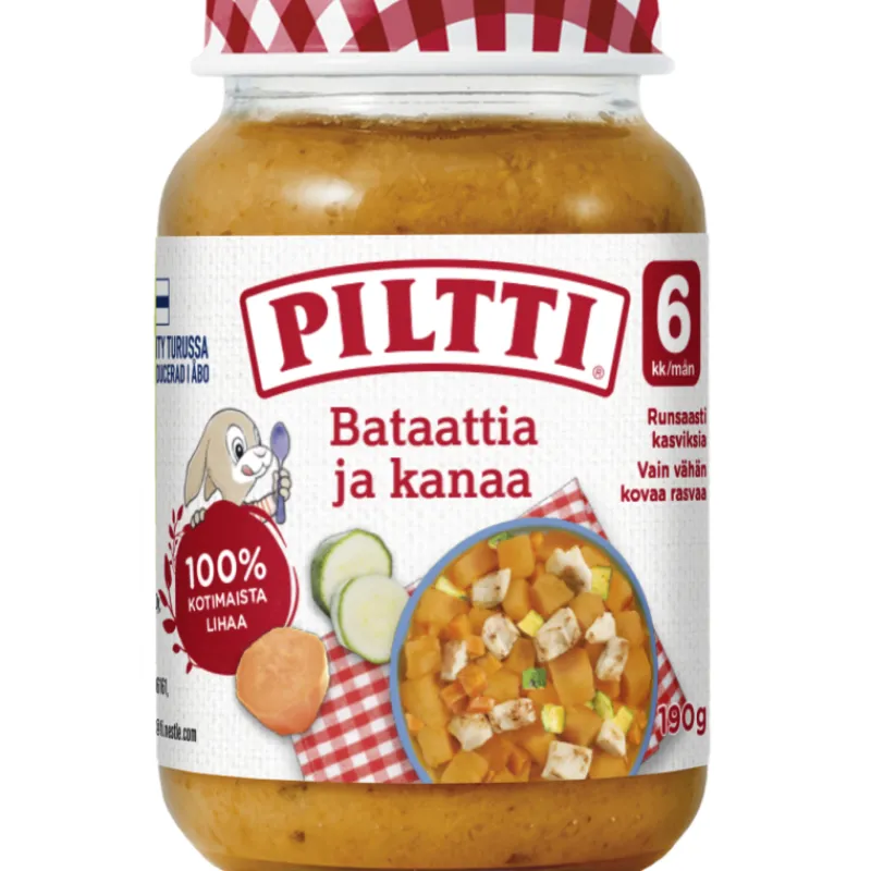 lastenateria-piltti-190-g-bata-XOoNIfjo-0.webp Piltti Lastenruoka-ateriat Ja Välipalat^Lastenateria 190 G Bataattia Ja Kanaa 6 Kk