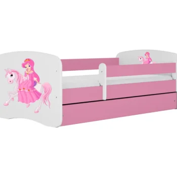 Kocot Kids Huonekalut-Lastensänky Babydreams Prinsessa Ratsulla Laatikolla, Vaaleanpunainen
