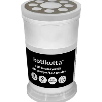 Kotikulta Koristevalot-LED-hautakynttilä Hämäräkytkimellä