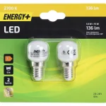 Energy+ Lamput-LED-lamppu 136 Lm T25 E14 2700 K, 2 Kpl