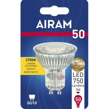 Airam Lamput-LED-lamppu PAR16 4 W GU10 36u00b0 Kirkas Lasi 345 Lm