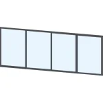 Keraplast Pihan Rakennusmateriaalit-Liukulasiovi 4-os Aukkoon 3800 X 1100 Mm, Puolikorkea, Tummanharmaa Profiili