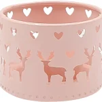 Miny Sesonkikoristeet-Lämpökynttiläkuppi Peurat Vaaleanpunainen