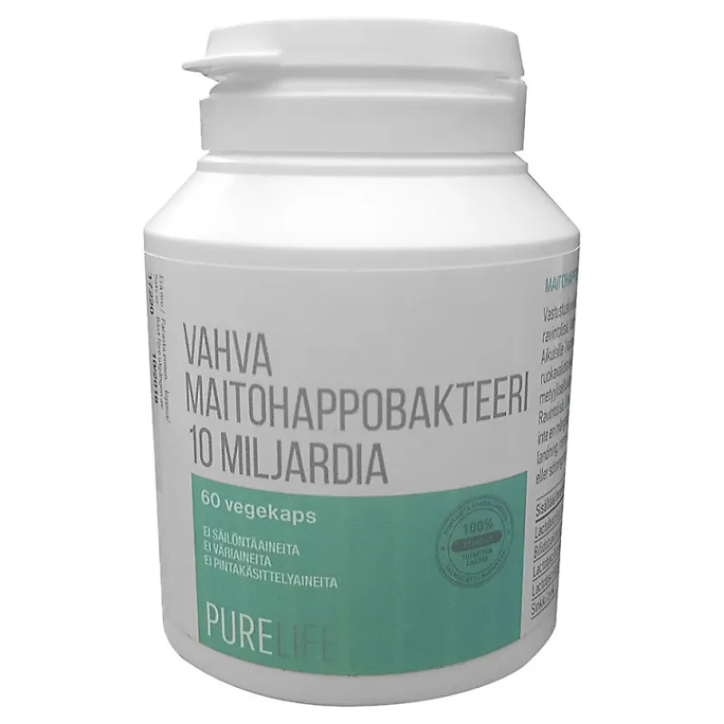 maitohappobakteeri-purelife-60-QWFIshay-0.webp Purelife Terveysravinteet Ja -valmisteet^Maitohappobakteeri 60 Kpl Vahva 10 Miljardia