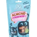 Skriveru Pähkinät Ja Kuivatut Hedelmät^Manteli 120 G Mansikka & Valkosuklaakuorrute