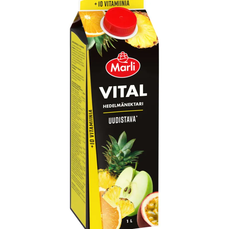 mehujuoma-marli-vital-1-l-hede-CUgDmZxp-0.webp Marli Vital Mehut, Mehutiivisteet Ja Glögit^Mehujuoma 1 L Hedelmänektari+ 10 Vitamiinia