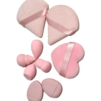 Miny Meikkaustarvikkeet^Meikkisieni + Puuterivippa 9 Kpl