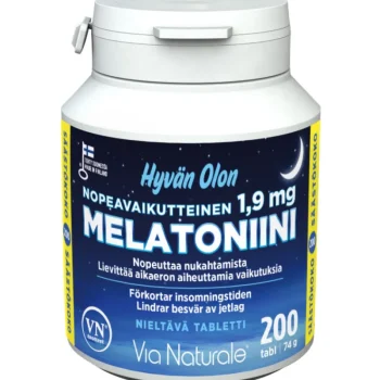 Via Naturale Terveysravinteet Ja -valmisteet^Melatoniini 1,9 Mg 200 Kpl Nopeavaikutteinen
