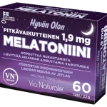 Via Naturale Terveysravinteet Ja -valmisteet^Melatoniini 1,9 Mg 60 Kpl