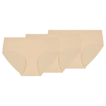 Pola Naisten Alusvaatteet^Naisten Hipster-alushousut Delia Micro Laser Cut 3 Kpl/pkt Beige